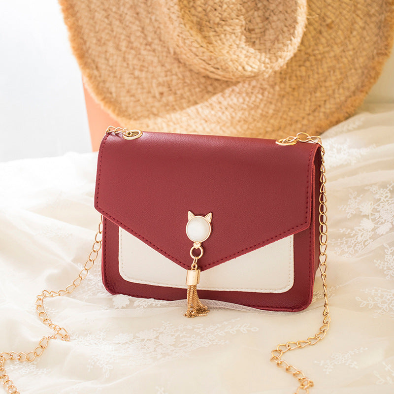 LUNA | CAT TASSEL SQUARE MESSENGER BAG