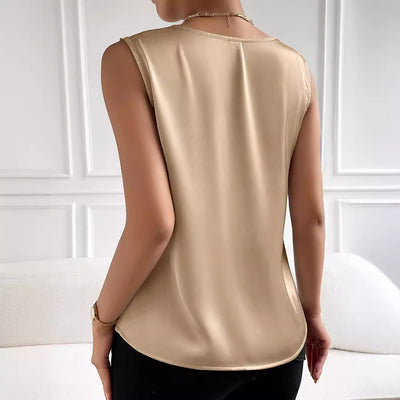 ELENA | SATIN FOLDED PULLOVER VEST