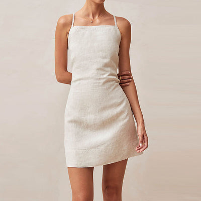 HARPER | LACE-UP SLEEVELESS DRESS