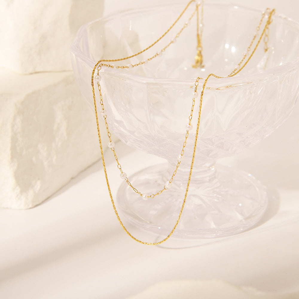 COLETTE | DOUBLE-LAYER PEARL NECKLACE