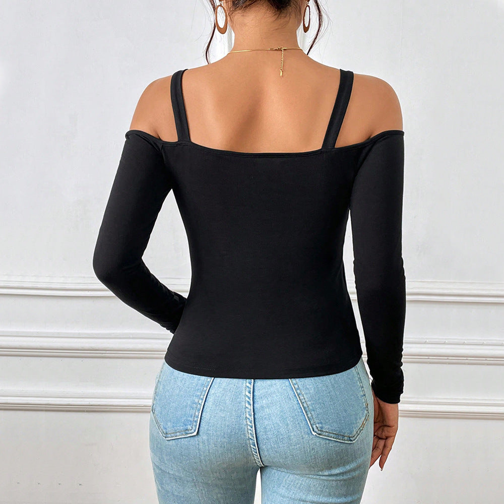 NOELLE | METAL-HOOK OFF-SHOULDER TOP