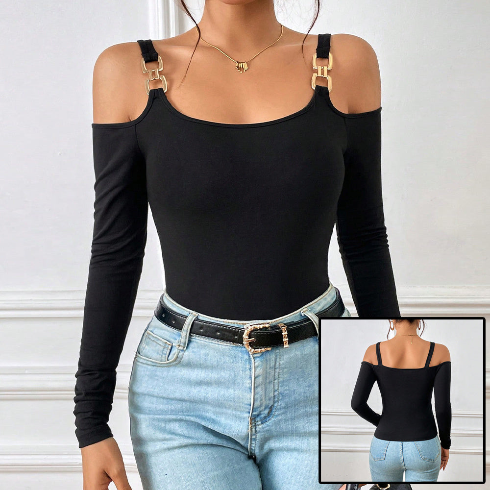 NOELLE | METAL-HOOK OFF-SHOULDER TOP