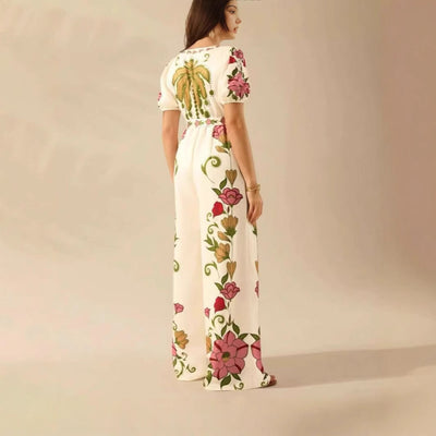 ZOE | POSITIONED PRINT WIDE-LEG TROUSERS