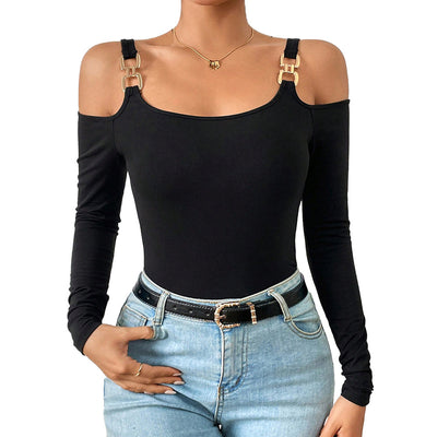 NOELLE | METAL-HOOK OFF-SHOULDER TOP
