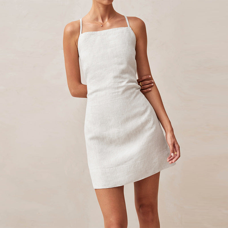 HARPER | LACE-UP SLEEVELESS DRESS