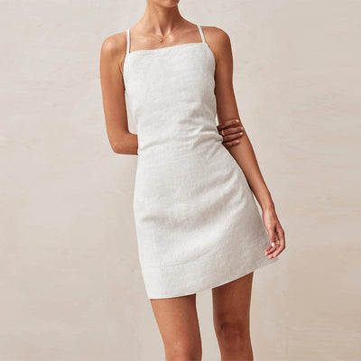 HARPER | LACE-UP SLEEVELESS DRESS