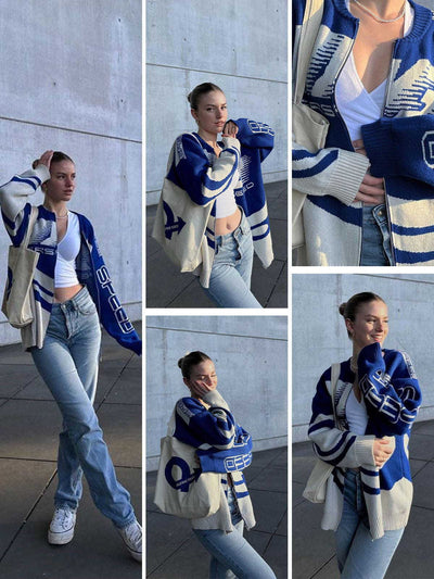 VALENTINA | Zip-Up Knitted Streetwear Jacket