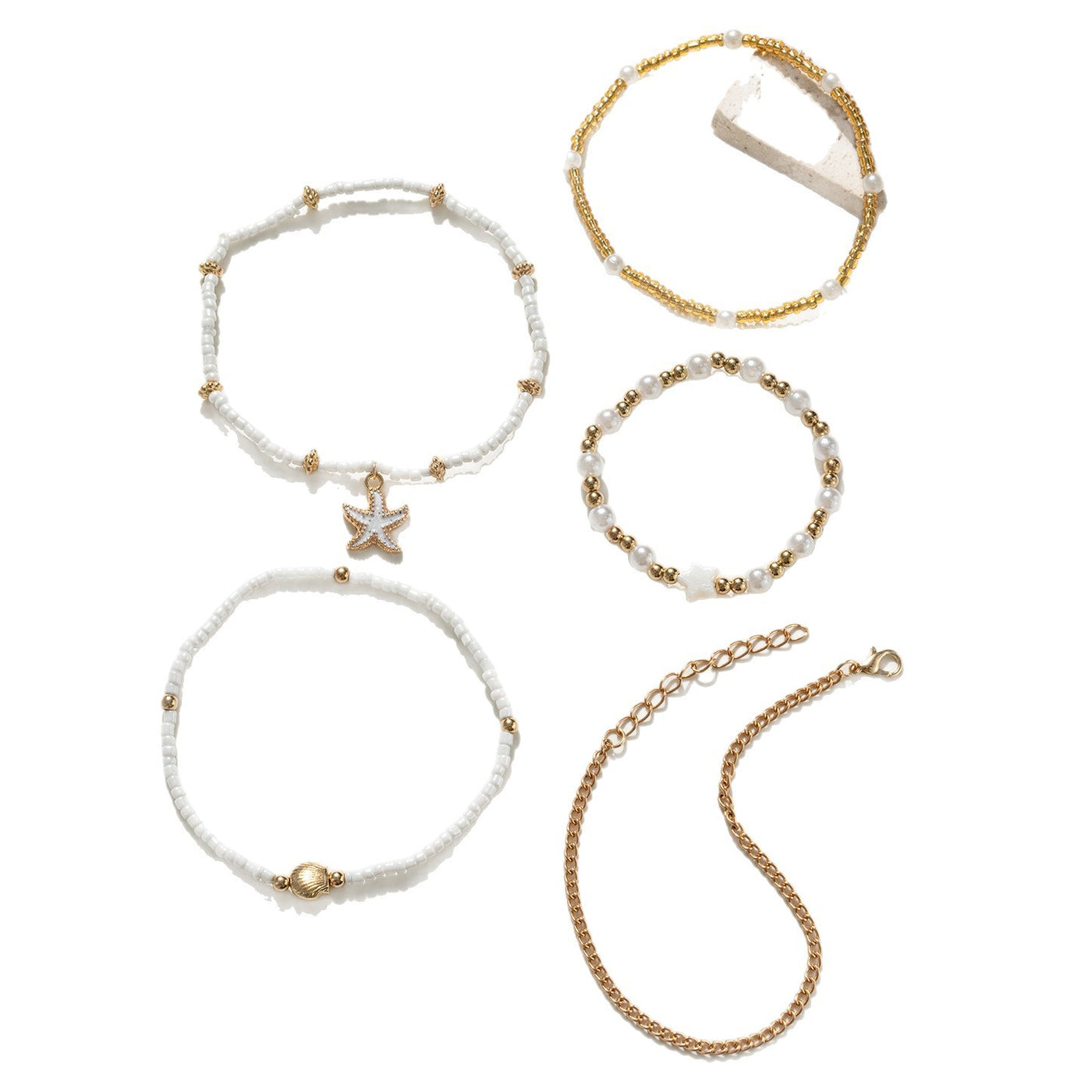 ASTRA | 5-PIECE STAR ANKLET SET