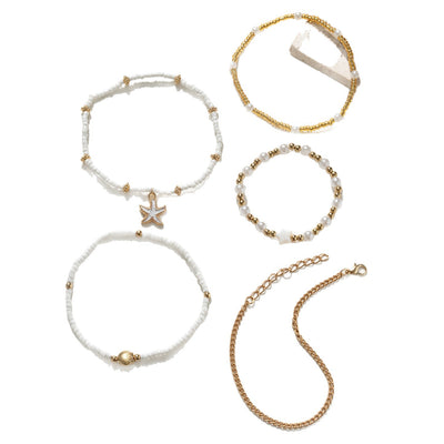 ASTRA | 5-PIECE STAR ANKLET SET