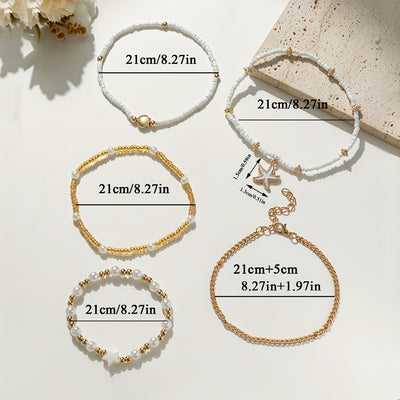 ASTRA | 5-PIECE STAR ANKLET SET