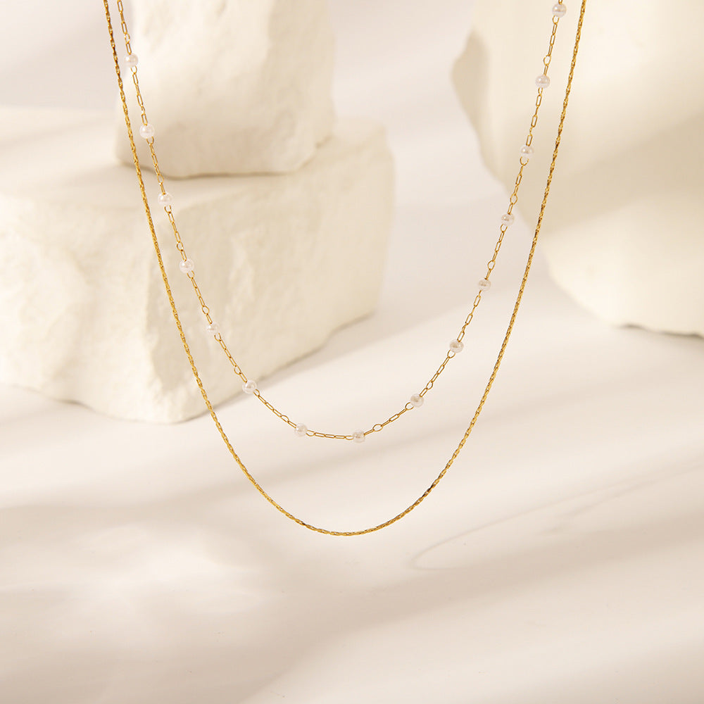 COLETTE | DOUBLE-LAYER PEARL NECKLACE