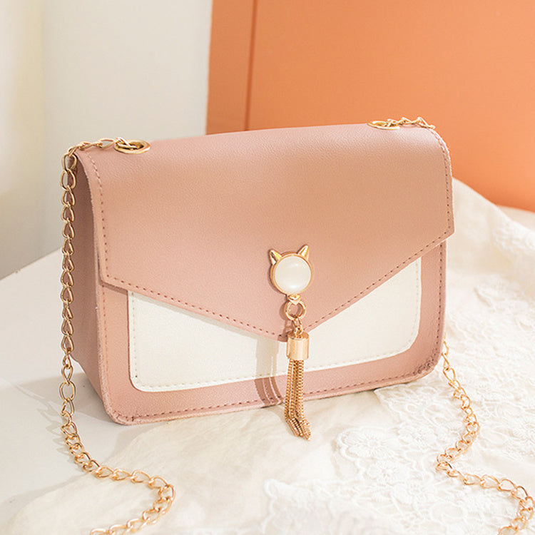 LUNA | CAT TASSEL SQUARE MESSENGER BAG