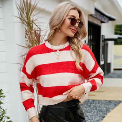 FIONA | STRIPED CREW NECK SWEATER