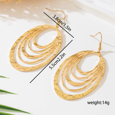 AURORA | THREE-LAYER OVAL DANGLE EARRINGS