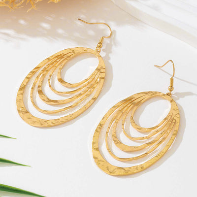 AURORA | THREE-LAYER OVAL DANGLE EARRINGS