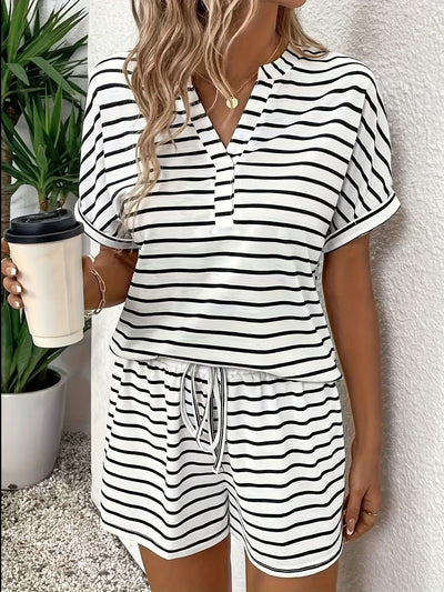 TESSA | STRIPED TOP & SHORTS SET
