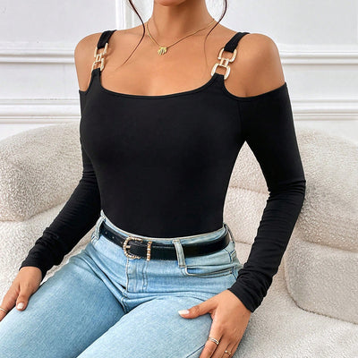 NOELLE | METAL-HOOK OFF-SHOULDER TOP