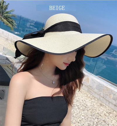 GISELLE | PAPER STRAW BOW SUN HAT