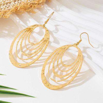 AURORA | THREE-LAYER OVAL DANGLE EARRINGS